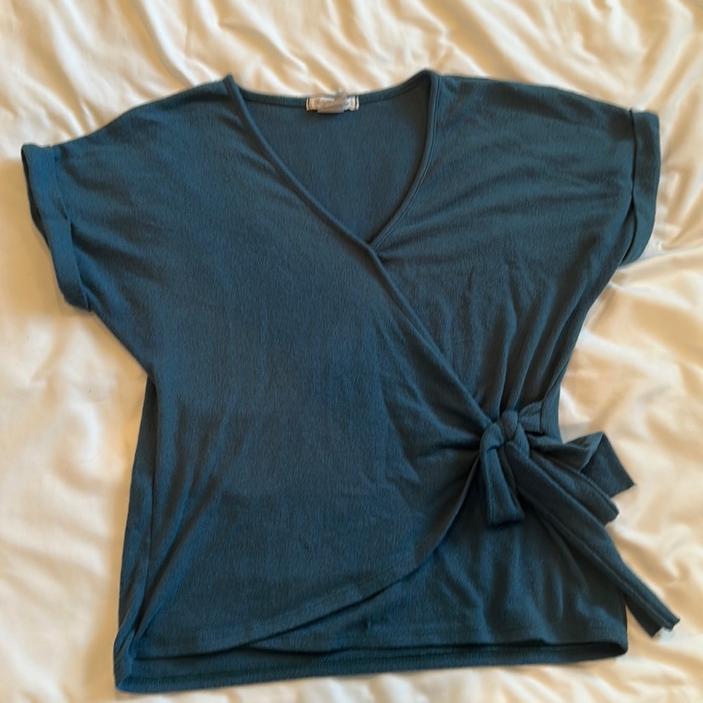 Blue Tie Blouse